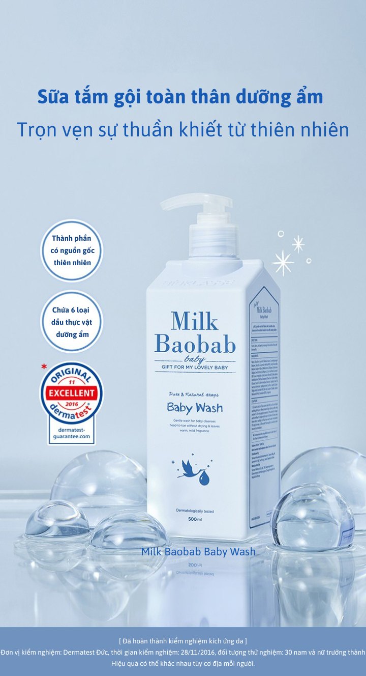 Sữa tắm gội cho bé MILK BAOBAB 70ml