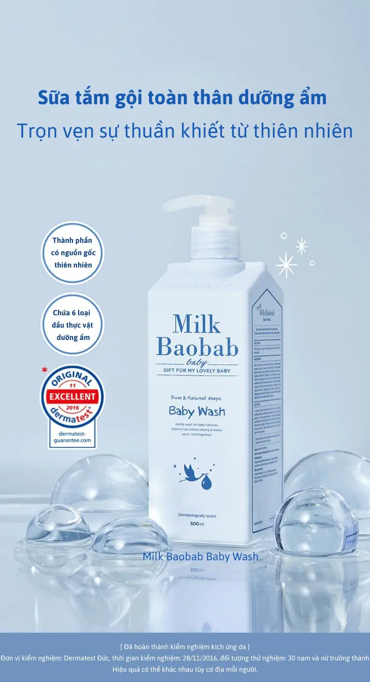 Sữa tắm gội cho bé MILK BAOBAB 70ml
