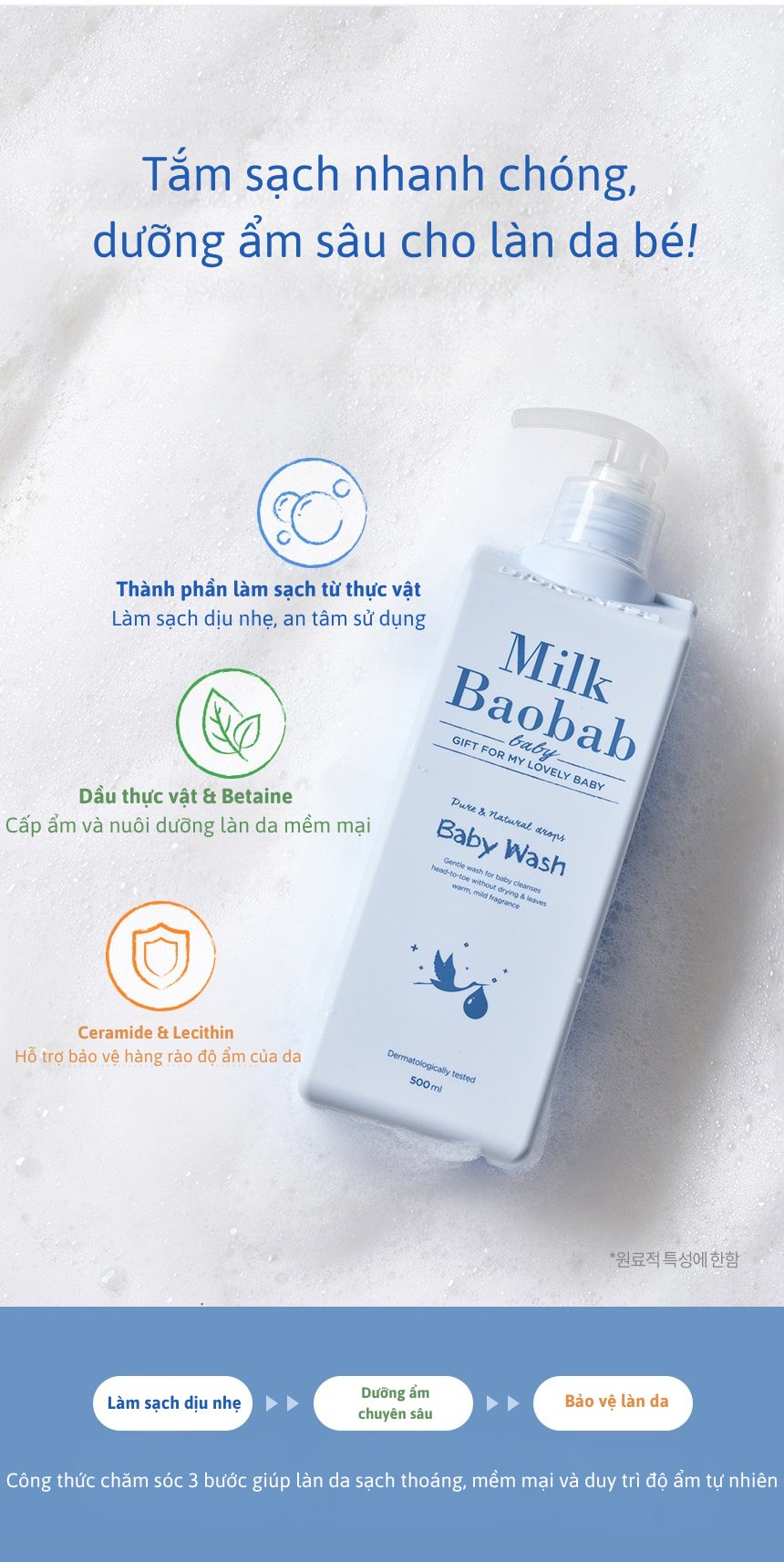 Sữa tắm gội cho bé MILK BAOBAB 70ml