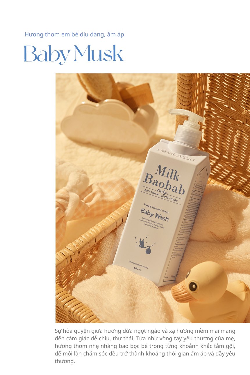 Sữa tắm gội cho bé MILK BAOBAB 70ml