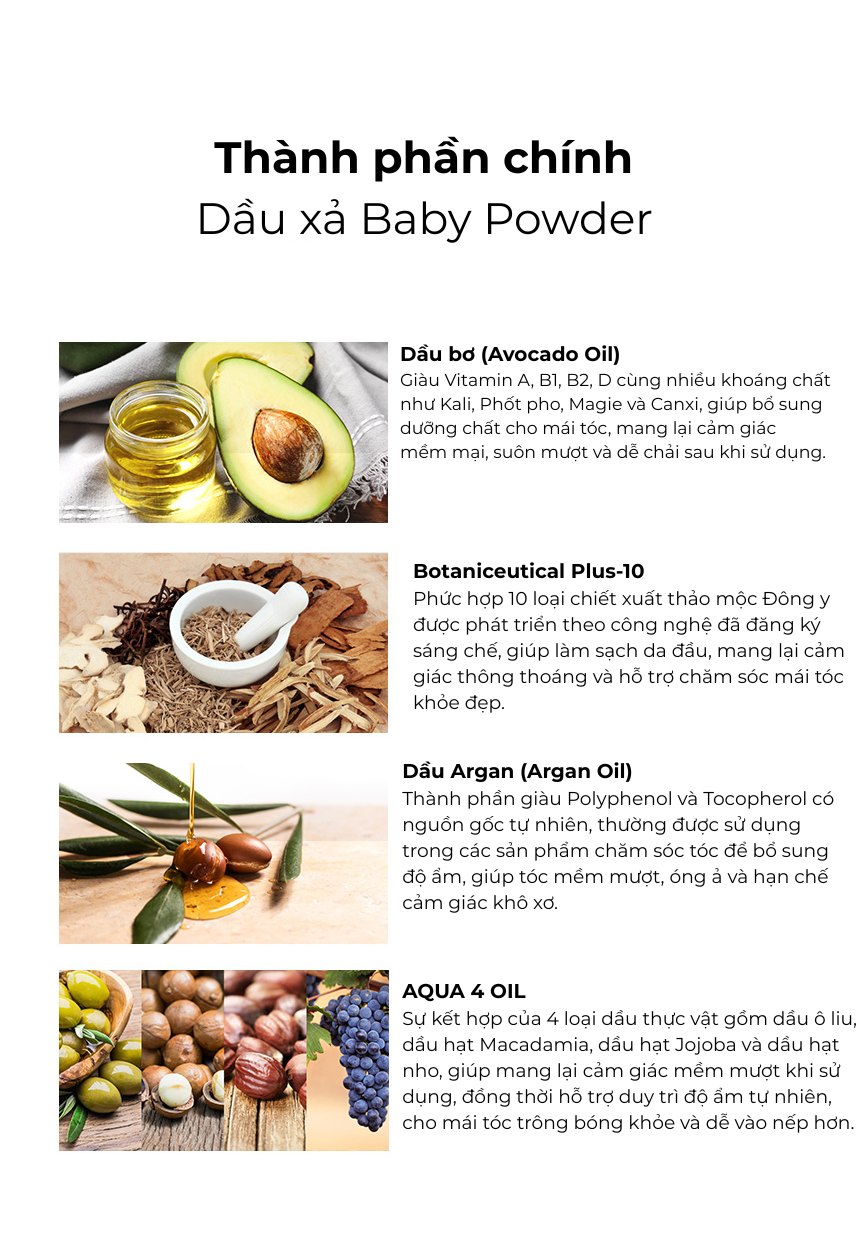 Dầu gội MILK BAOBAB Cera - Baby Powder 1200ml