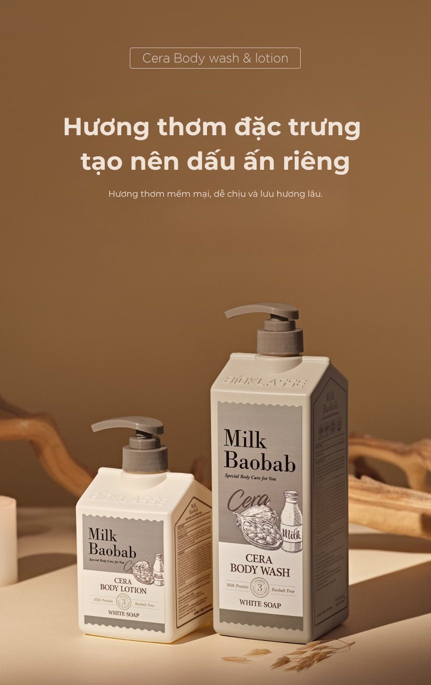 Sữa dưỡng thể MILK BAOBAB Cera - White Soap 600ml