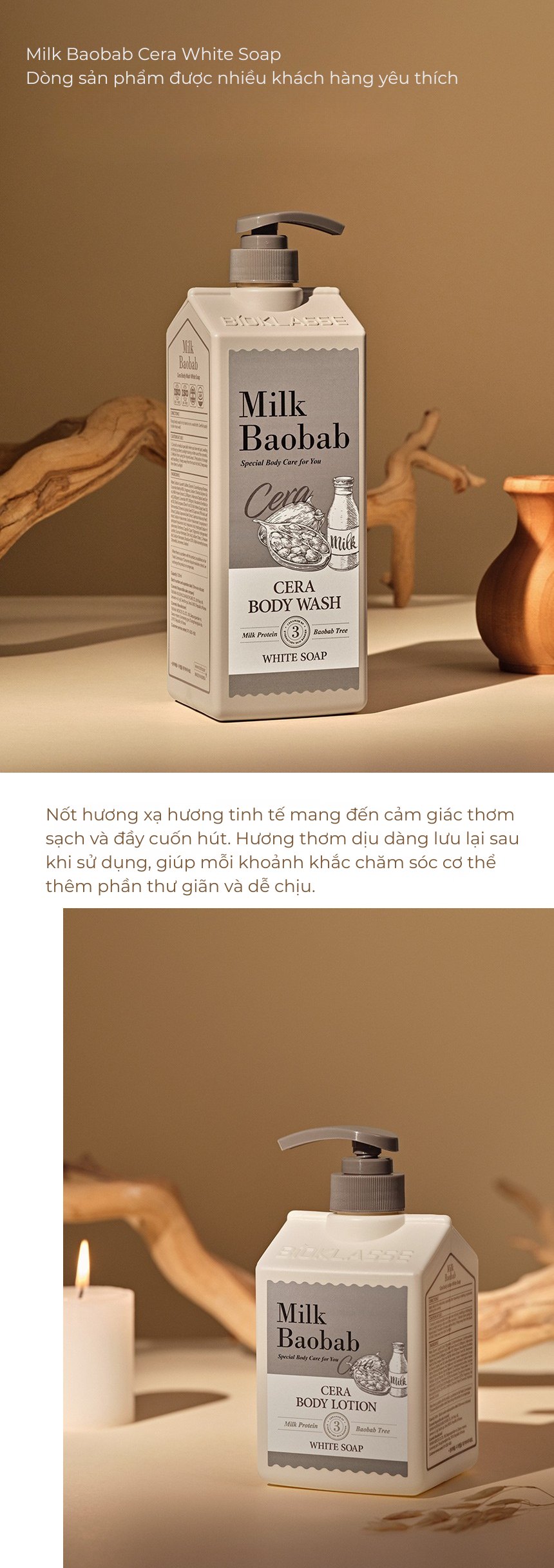 Sữa dưỡng thể MILK BAOBAB Cera - White Soap 600ml
