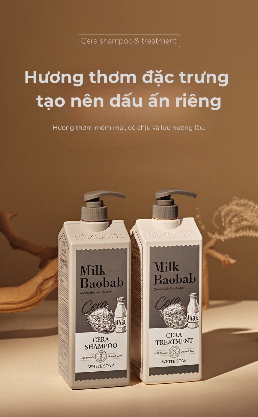 Dầu gội MILK BAOBAB Cera - White Soap 1200ml