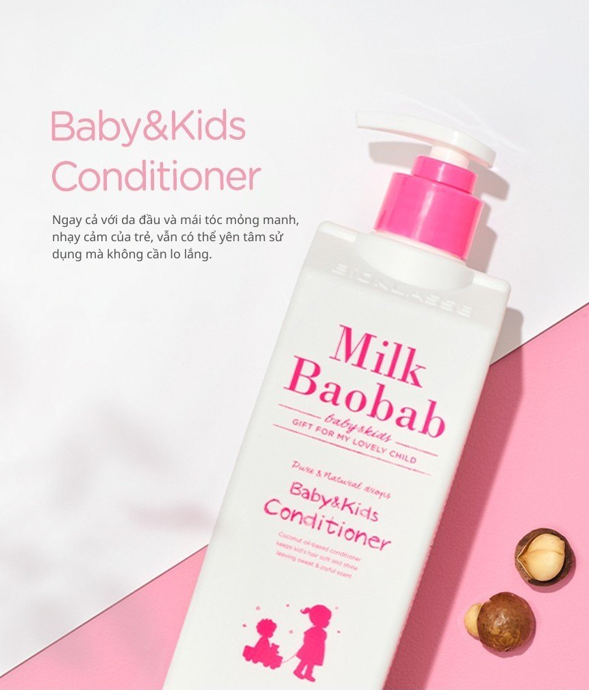 Dầu xả cho bé & trẻ em MILK BAOBAB 500ml