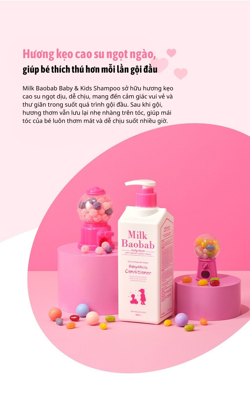 Dầu xả cho bé & trẻ em MILK BAOBAB 500ml