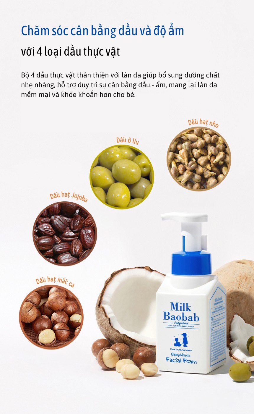 Sữa rửa mặt cho bé & trẻ em MILK BAOBAB 300ml