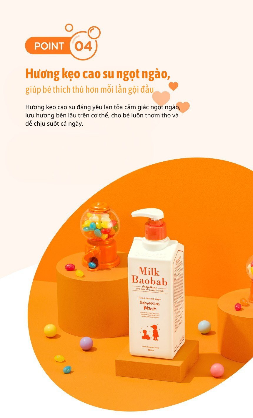 Sữa tắm gội cho bé & trẻ em MILK BAOBAB 500ml