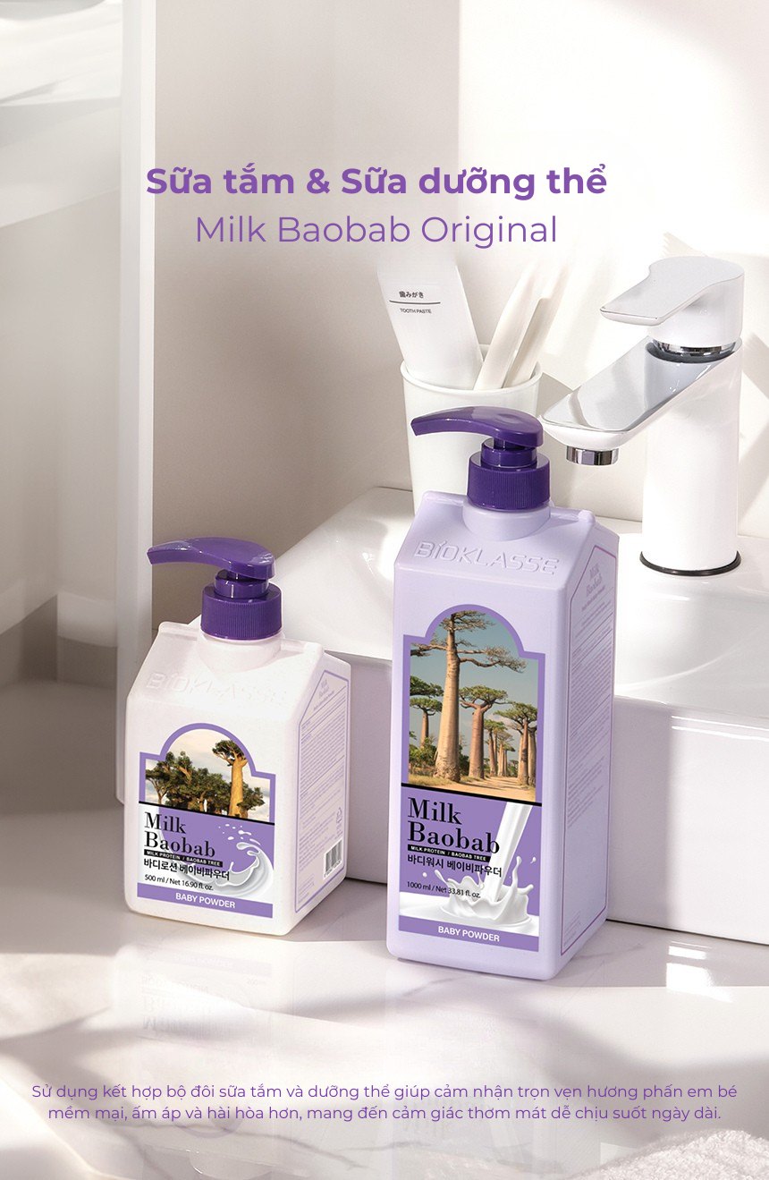 Sữa tắm MILK BAOBAB - Baby Powder 1000ml