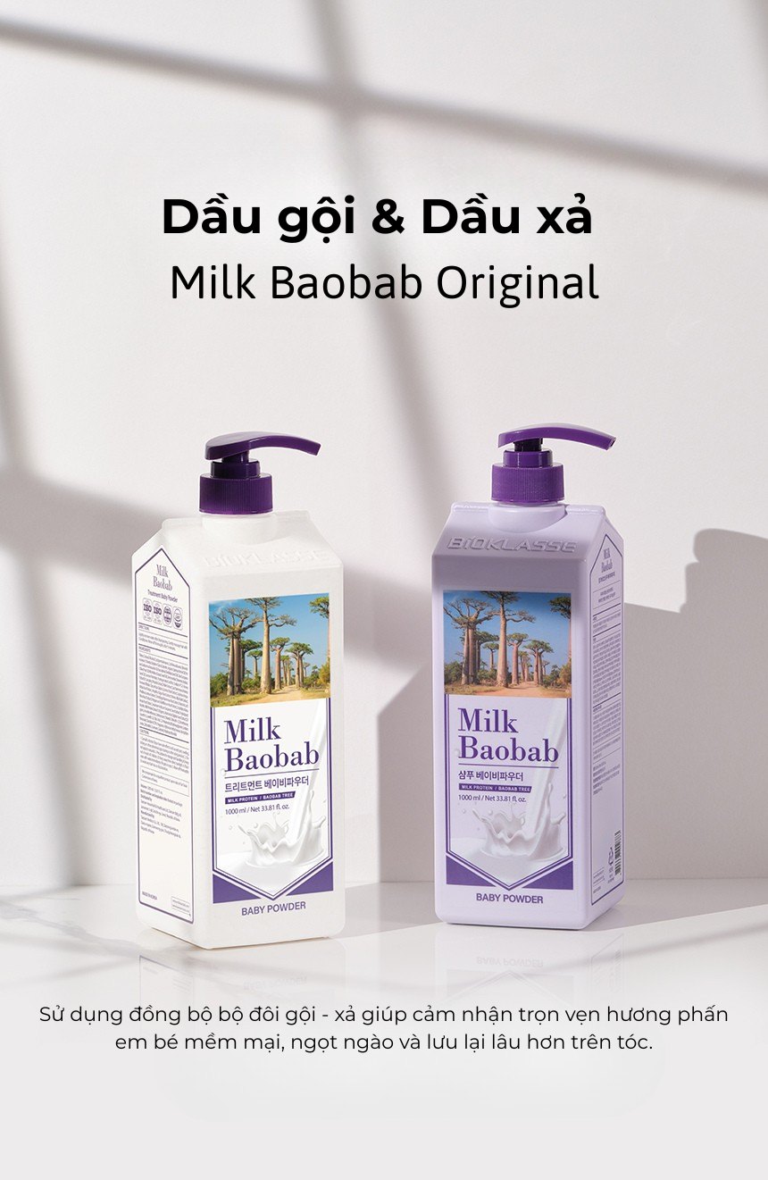 Dầu gội MILK BAOBAB - Baby Powder 1000ml