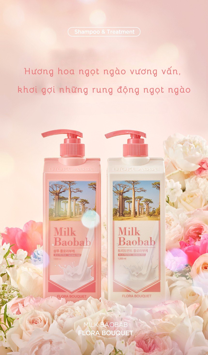 Dầu xả MILK BAOBAB - Flora Bouquet 1000ml