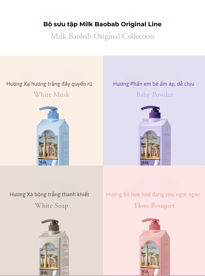 Sữa tắm MILK BAOBAB - White Musk 1000ml