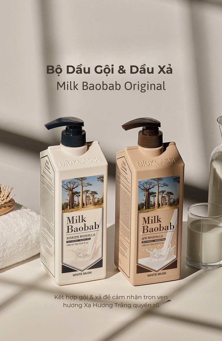Dầu xả MILK BAOBAB - White Musk 1000ml