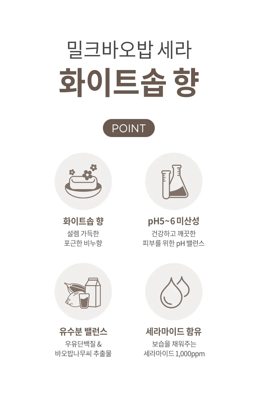 밀크바오밥 세라 바디워시 - 화이트솝 상세 이미지