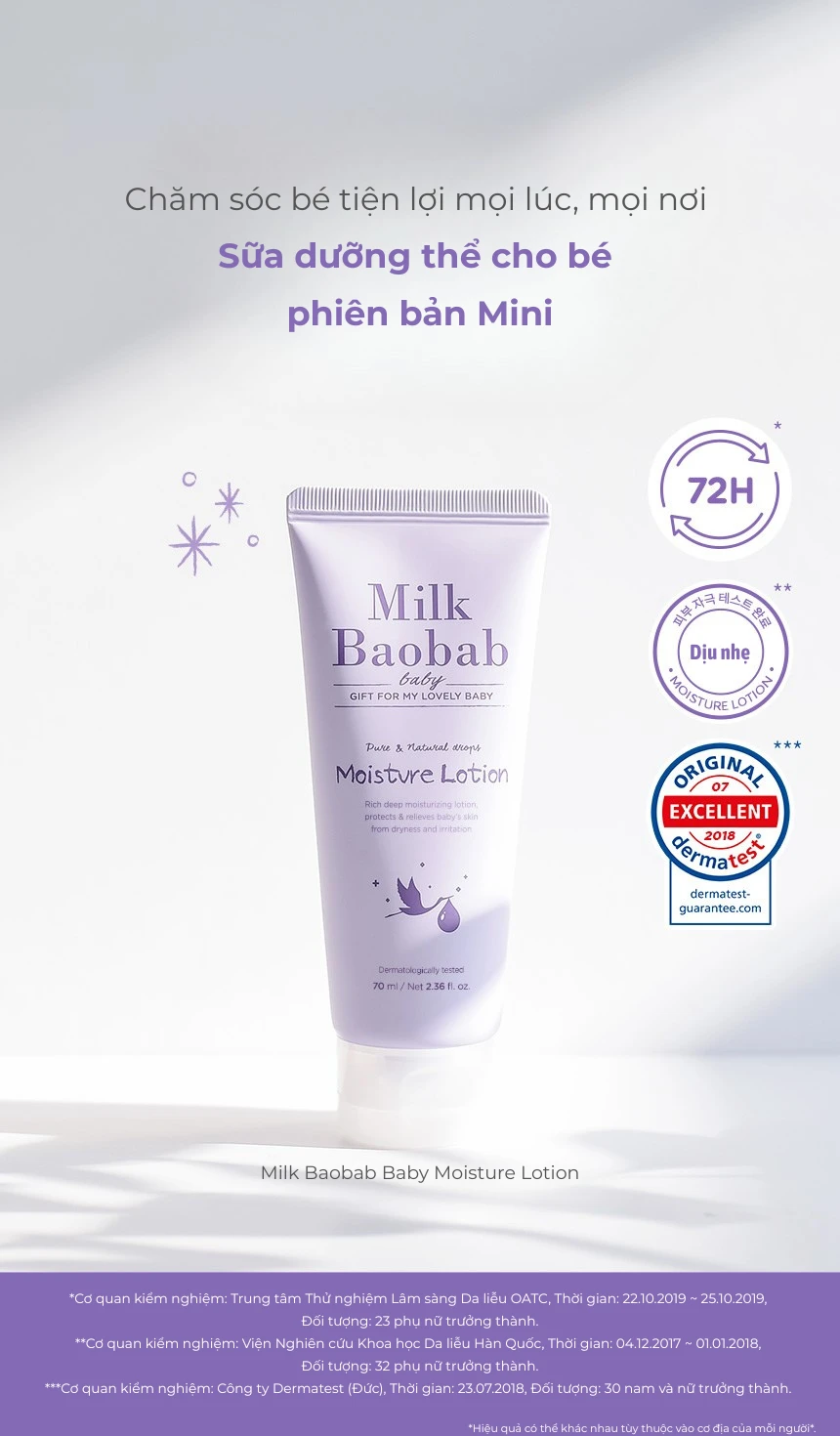 Sữa dưỡng ẩm Moisture cho bé MILK BAOBAB 70ml · tài liệu tiếng Việt