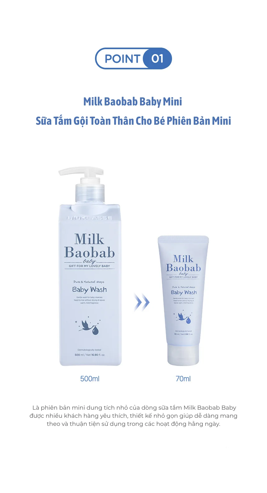 Sữa tắm gội cho bé MILK BAOBAB 70ml · tài liệu tiếng Việt