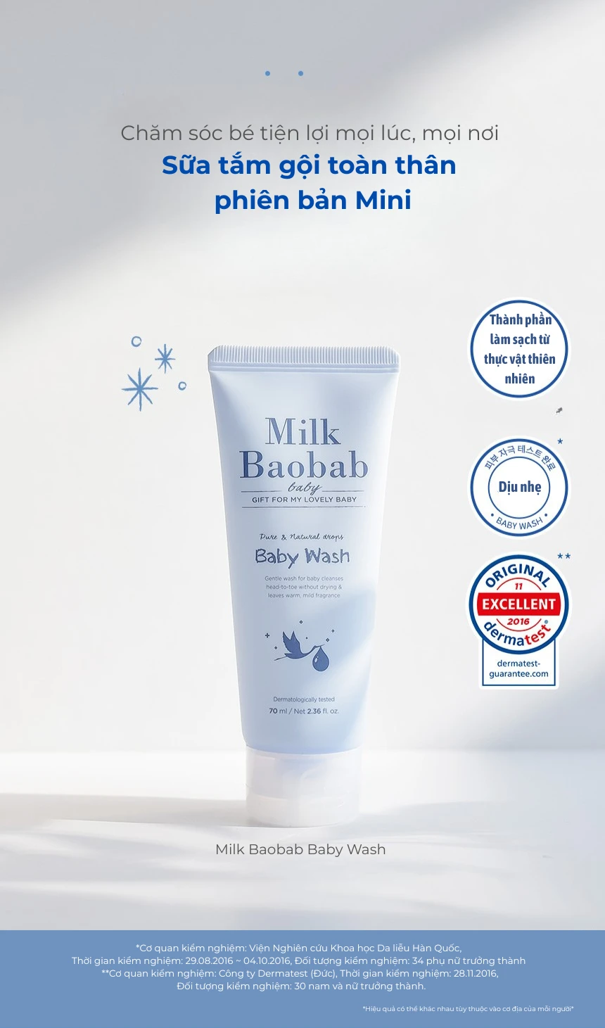 Sữa tắm gội cho bé MILK BAOBAB 70ml · tài liệu tiếng Việt