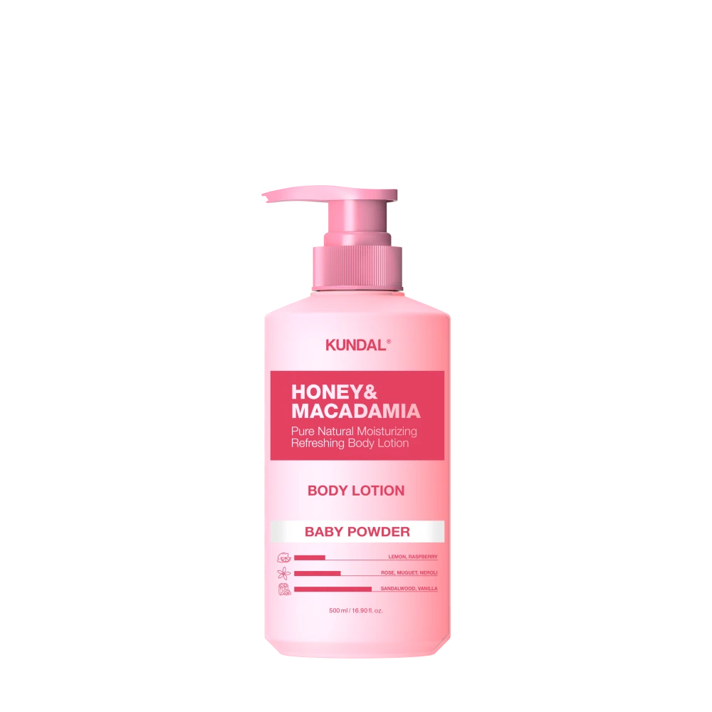 Sữa dưỡng trắng Cơ Thể KUNDAL Honey& Maca - Baby Powder 500ml