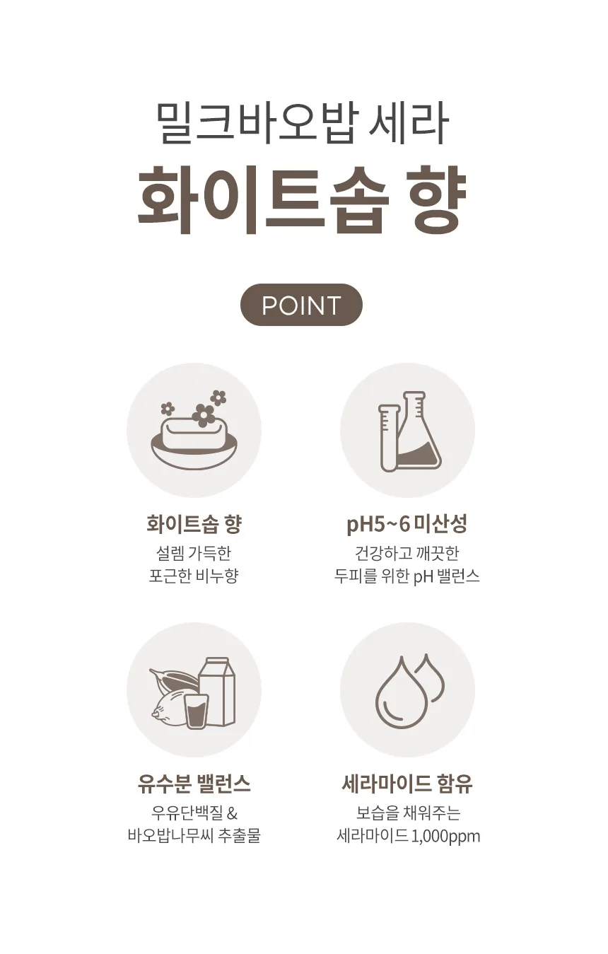 밀크바오밥 세라 샴푸 - 화이트솝 상세 이미지