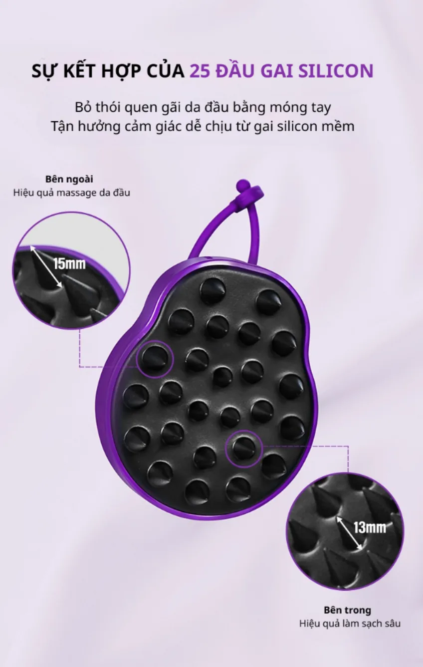 쿤달 스칼프 마사지 샴푸 브러쉬 chi tiết 2