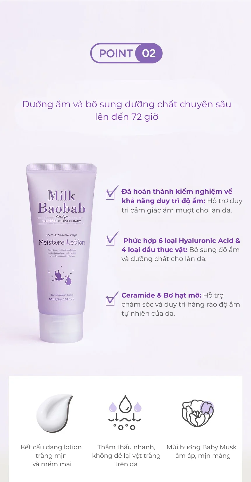 Sữa dưỡng ẩm Moisture cho bé MILK BAOBAB 70ml · tài liệu tiếng Việt