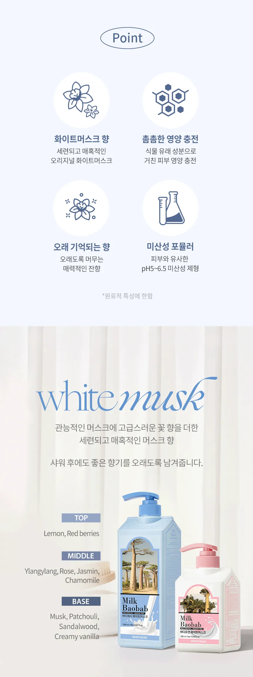 밀크바오밥 바디워시 - 화이트머스크 상세 이미지