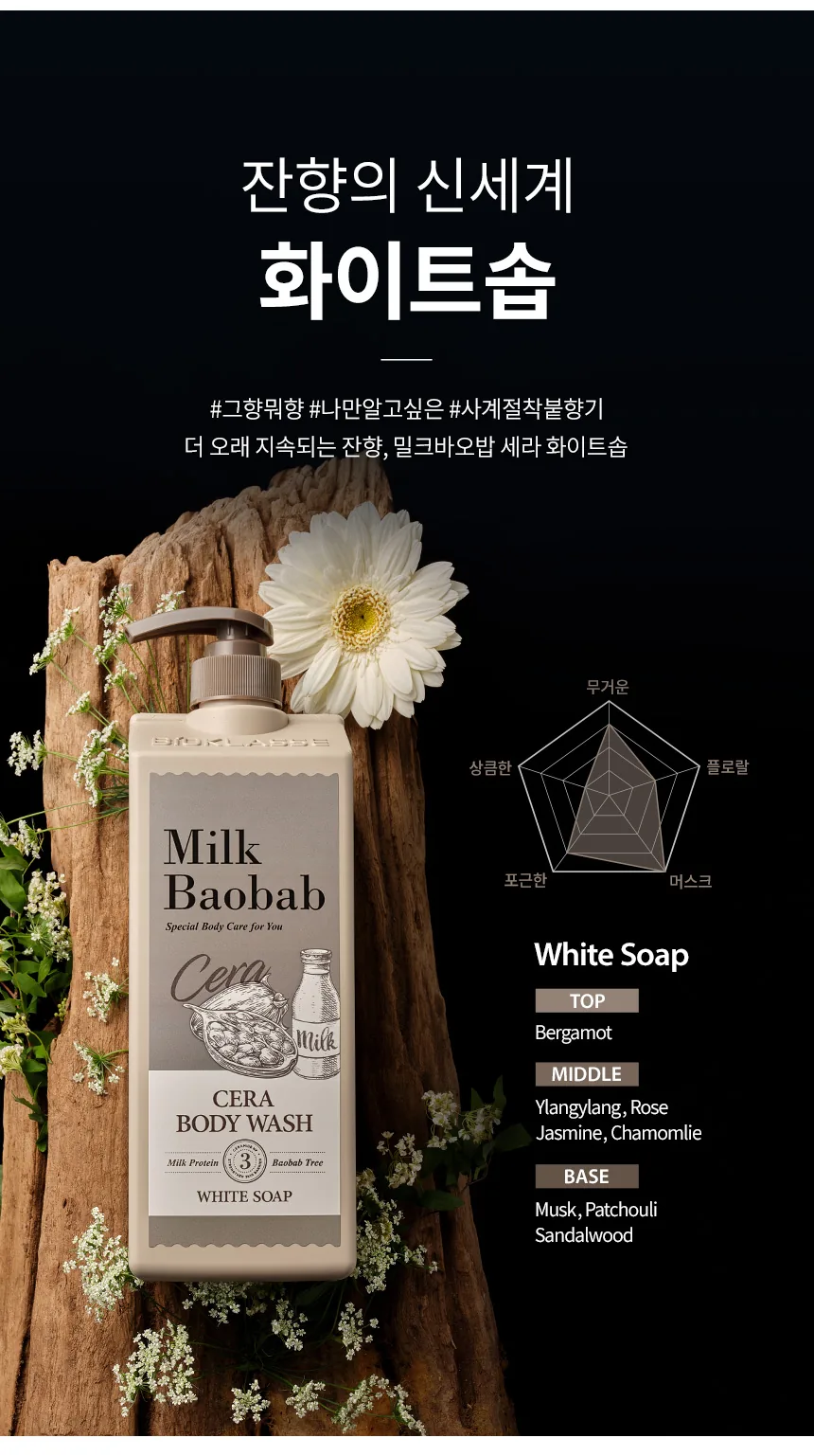 밀크바오밥 세라 바디워시 - 화이트솝 상세 이미지