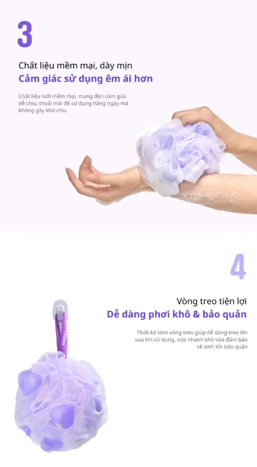쿤달_소프트버블_샤워볼 chi tiết 3