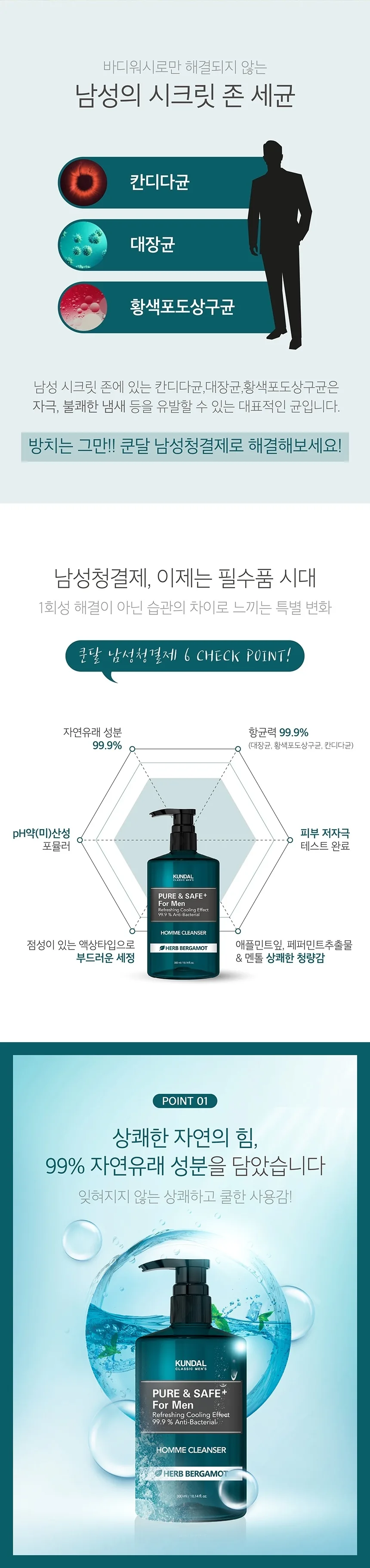 쿤달 퓨어 앤 세이프 남성청결제 상세페이지 4
